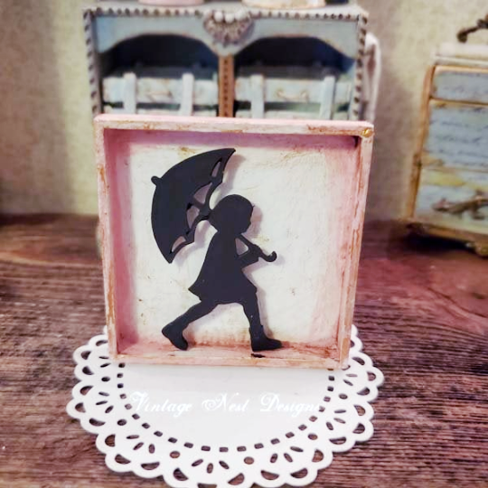 Child Silhouette No.5 Dollhouse Miniature Handmade image 0