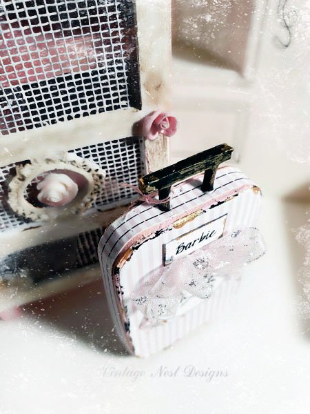 Vintage Barbie No.4:2 Luggage Suitcase Dollhouse Miniature Handmade image 4