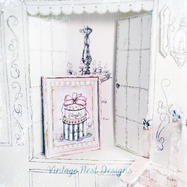 Beauty Essentials No.1:4 Dollhouse Miniature Handmade Wooden Framed Art image 1