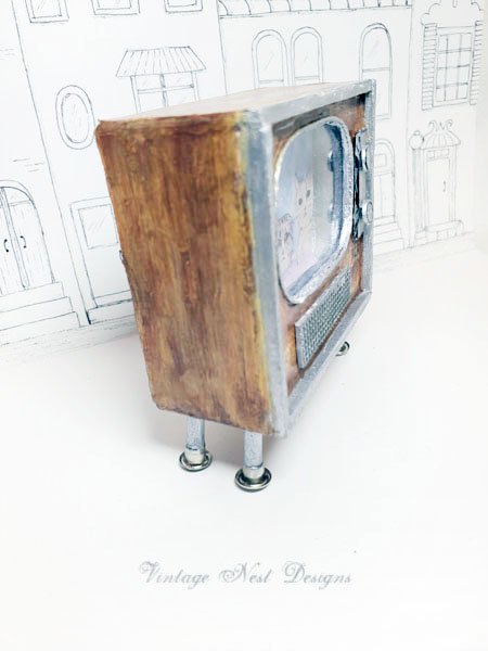 Retro TV No.1 Dollhouse Miniature Handmade image 10