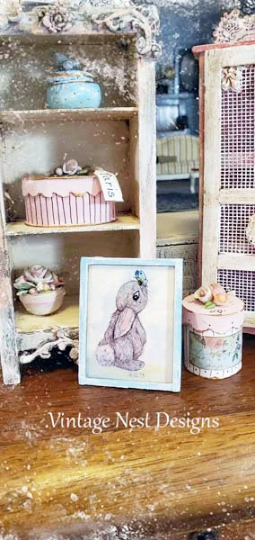 Bunny Butterfly No.1:1 Handmade Dollhouse Miniature image 1