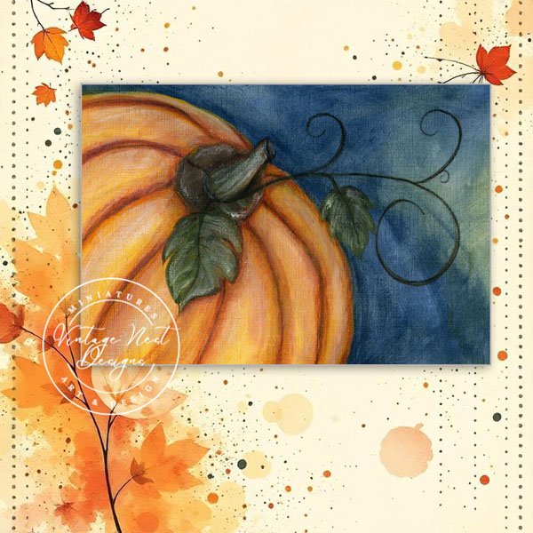 Halloween Pumpkins No.1 Digital Prints Watercolor Painting image 0