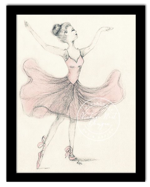 Ballerina No.4 Digital Prints Watercolor Painting image 2