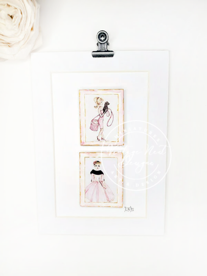 Barbies No.1 Watercolors White Matted image 0