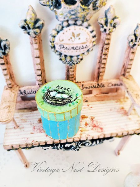 Bird Nest Box No.16 Dollhouse Miniature Handmade image 1