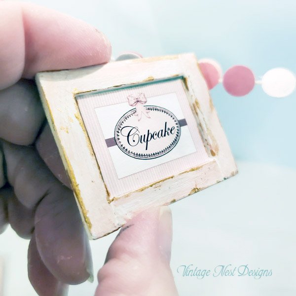 Cupcake Sign No.1:2 Dollhouse Miniature Handmade image 2