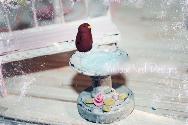 Bird Bath No.1:1 Dollhouse Miniature Handmade image 3
