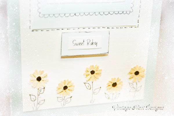 Baby Card No.1 Greeting Blank Inside Handmade One of a Kind image 3