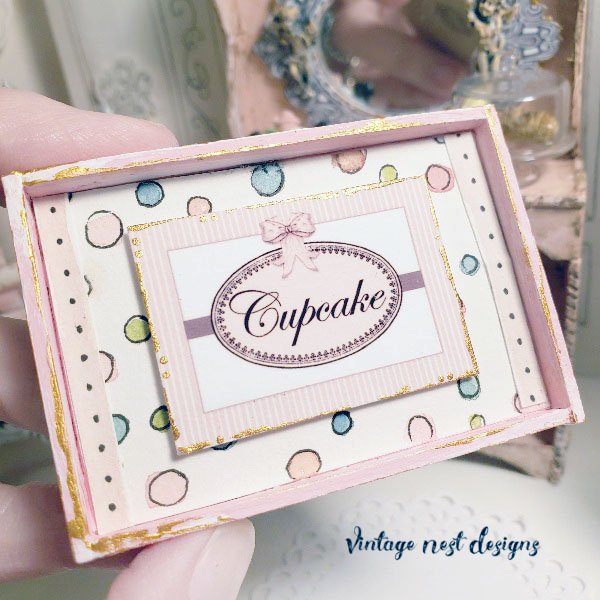 Cupcake Sign No.3 Dollhouse Miniature Handmade image 1