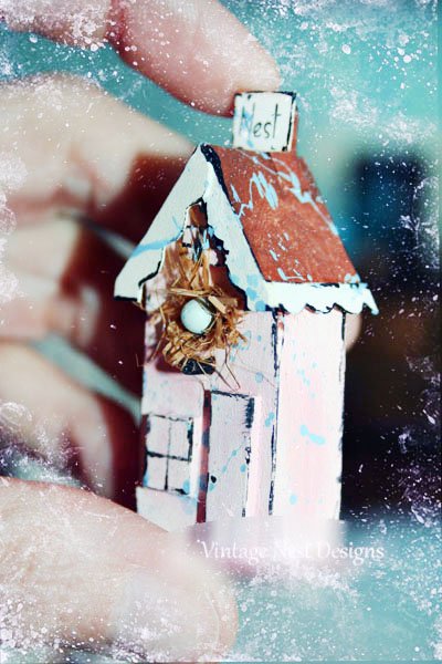 Bird Nest House No.2 Dollhouse Miniature Handmade image 2