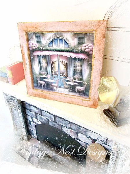 City Life No.5:1:12 Dollhouse Miniature Handmade Wooden Framed Art image 1