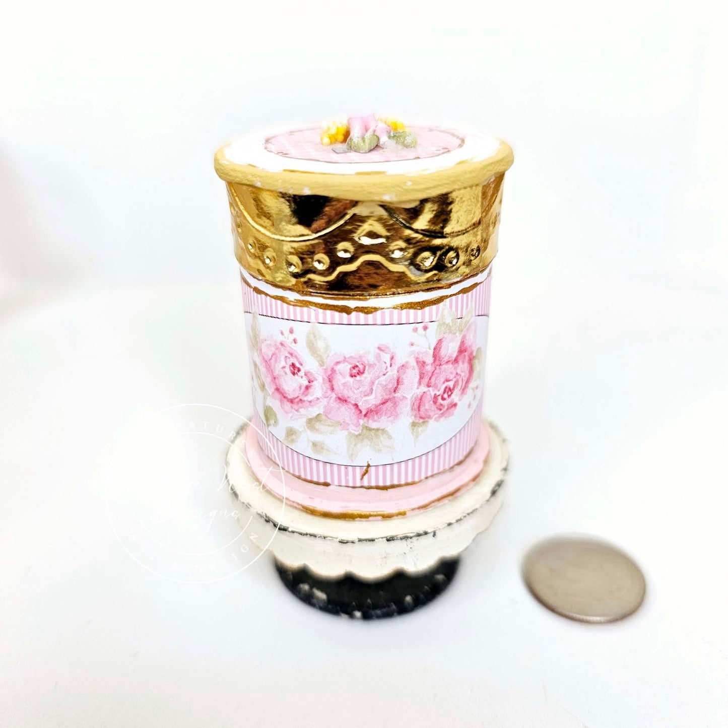 Hat Box No.85 Dollhouse Miniature Handmade for Dolls image 1