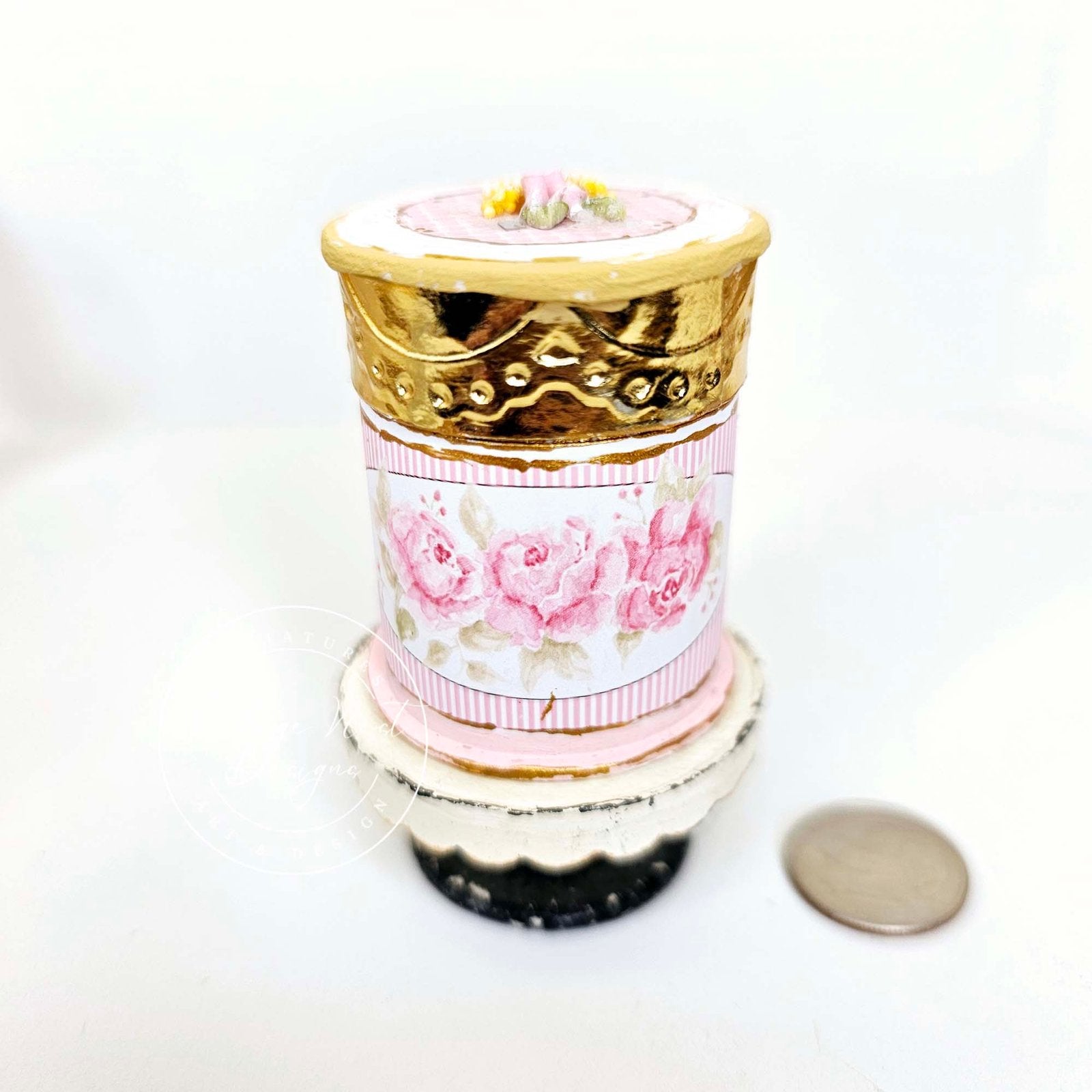 Hat Box No.85 Dollhouse Miniature Handmade for Dolls image 1
