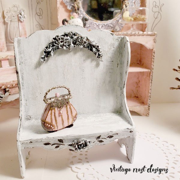 Old Bench No.3 Dollhouse Miniature Handmade image 0