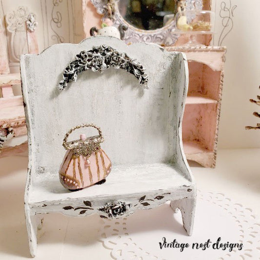Old Bench No.3 Dollhouse Miniature Handmade image 0