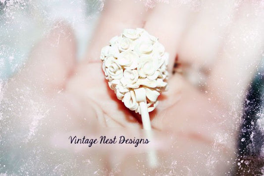 Wedding Bouquet No.2 Dollhouse Miniature Handmade image 0