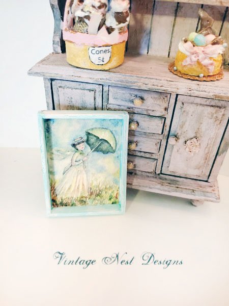 Monet No.1:1 Dollhouse Miniature Handmade Wooden Framed Art image 2