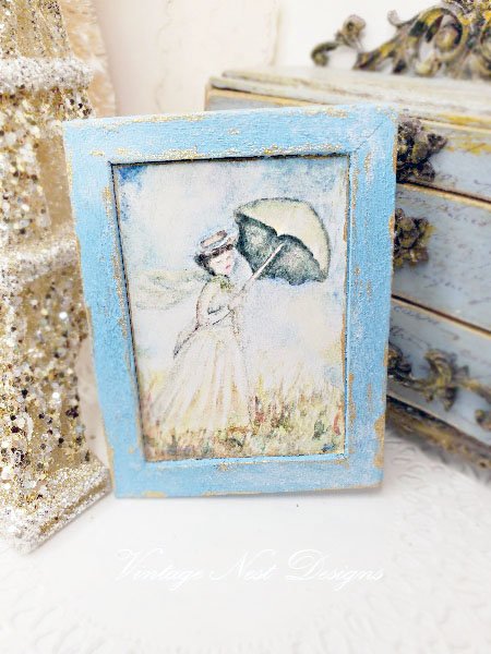 Monet No.1:2 Dollhouse Miniature Handmade Wooden Framed Art image 0