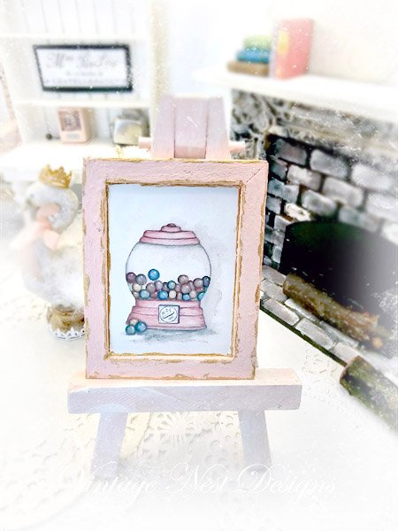 Gum Ball Candy No.1:1 Dollhouse Miniature Handmade Wooden Framed Art image 4