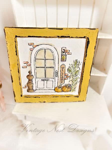 Dollhouse Miniature Fall Pumpkin Scene No.1:1 Handmade image 0