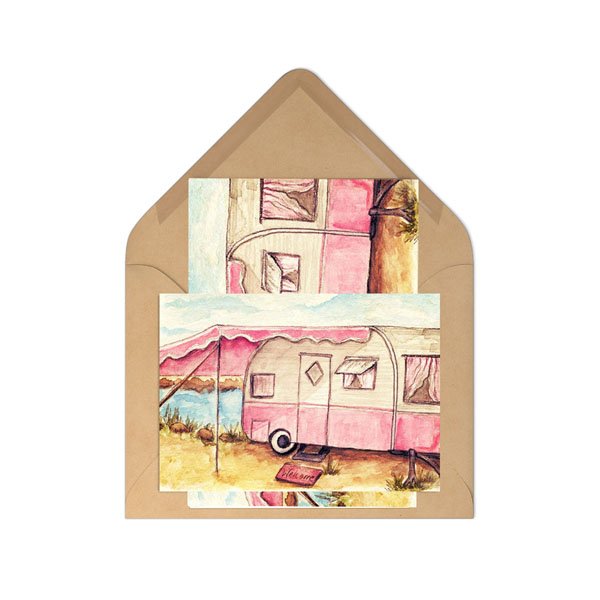 Barbie Pink Camper No.1 Digital Print Watercolor Painting image 3