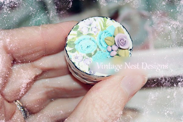 Box No.3 Blue-Lavender Dollhouse Miniature Handmade image 2
