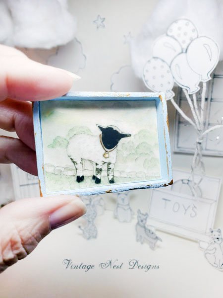 Nursery Lamb No.1:1 Dollhouse Miniature Handmade image 4