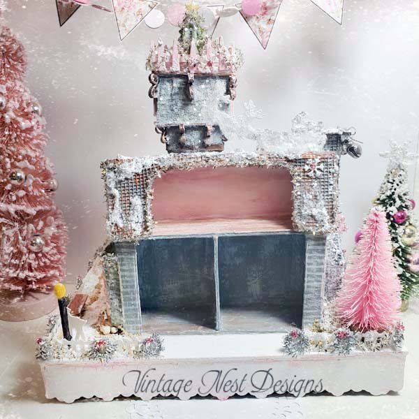 Victorian Mansion Putz Glitter Holiday Dollhouse House No.1 Handmade image 5