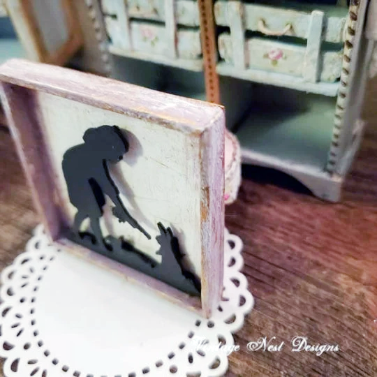 Child Silhouette No.10 Dollhouse Miniature Handmade image 4