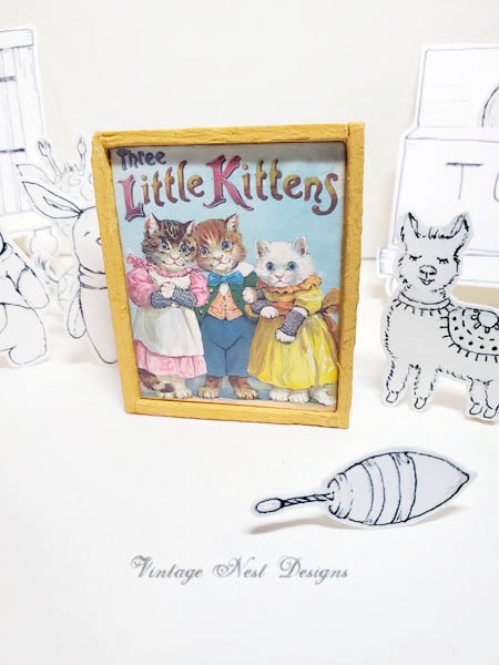 Three Little Kittens No.1:1 Dollhouse Miniature Handmade image 0
