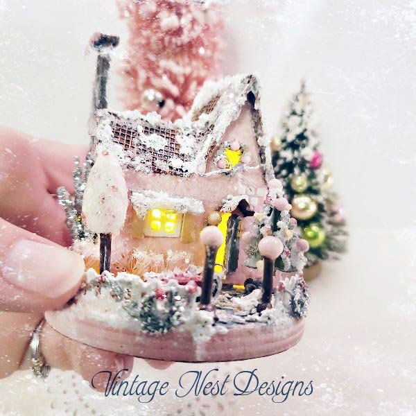 Putz Glitter Holiday House No.6 Handmade Miniature image 1