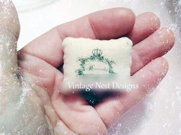 Heavenly Pillow No.1 Dollhouse Miniature Handmade image 1