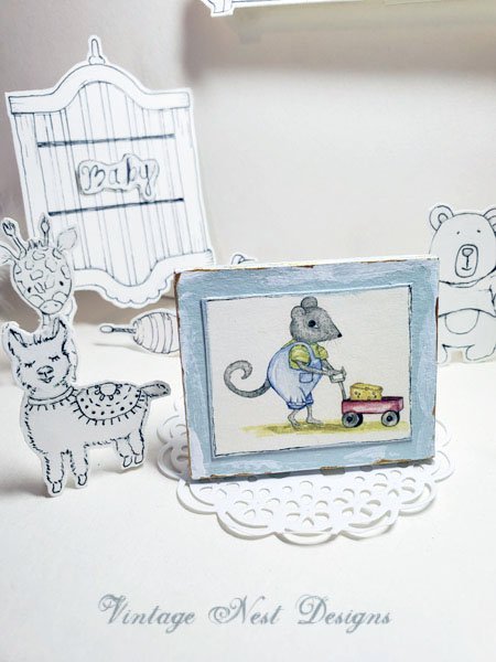 Nursery Mouse No.1:2 Dollhouse Miniature Handmade image 0