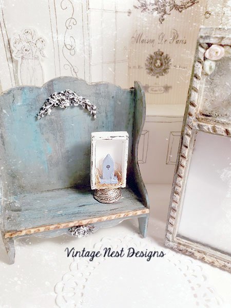 Wooden Bird Nest No.1 Dollhouse Miniature Handmade image 1