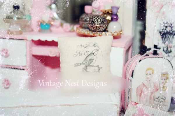 Bird Pillow No.2 Dollhouse Miniature Handmade image 6