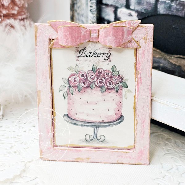 Kitchen Cake No.7:10 Dollhouse Miniature Handmade Wooden Framed Art image 5