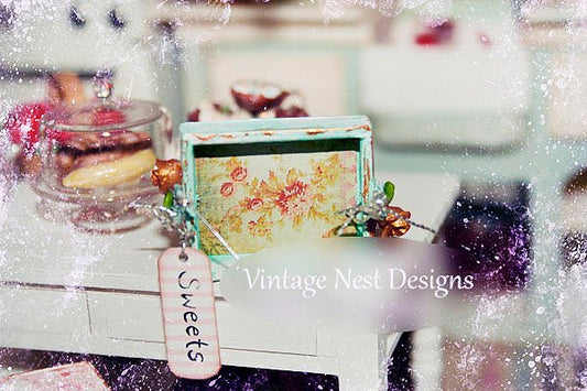 Basket Wooden Box No.3 Dollhouse Miniature Handmade image 0