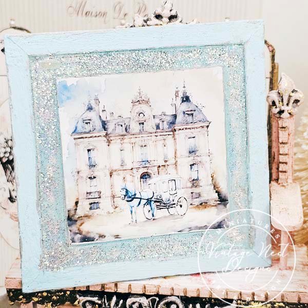 Horse and Carriage No.2:1 Dollhouse Miniature Handmade Wooden Framed Art image 4