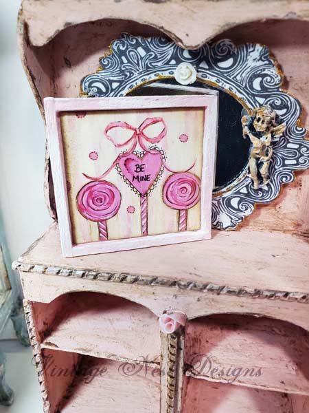 Valentine Lollipop No.3 Dollhouse Miniature Handmade image 3