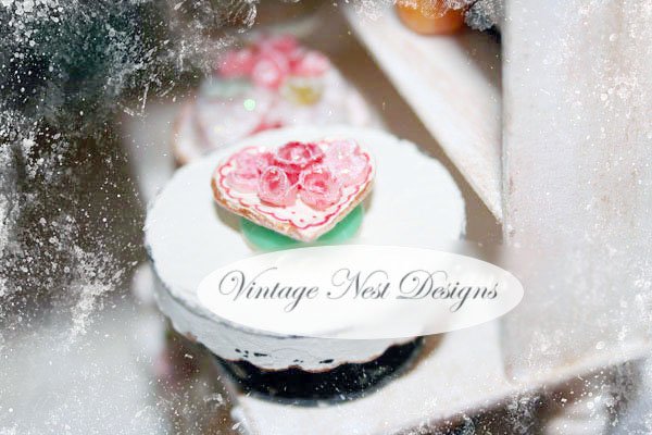 Valentine Heart Cookies No.1 Dollhouse Miniature Handmade image 0