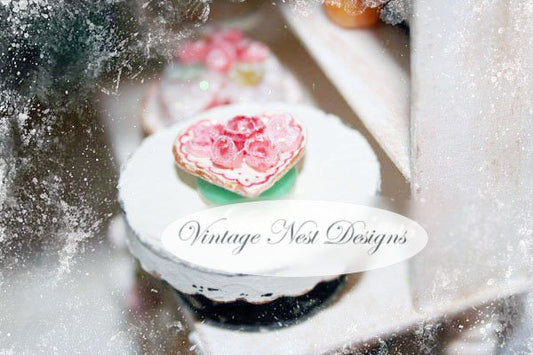 Valentine Heart Cookies No.1 Dollhouse Miniature Handmade image 0