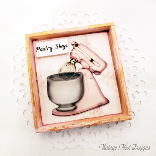 Bakery Pink Mixer No.2:2 Dollhouse Miniature Handmade image 4