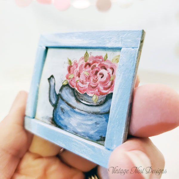 Tea Kettle No.2 Dollhouse Miniature Handmade Original Painting image 3