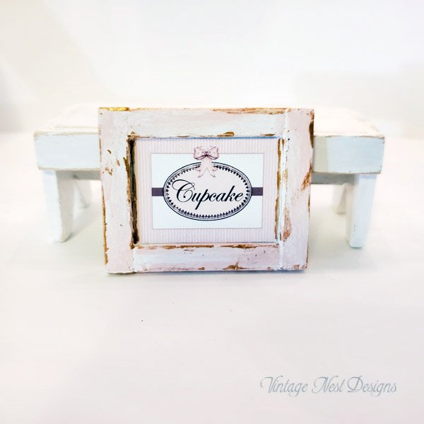 Cupcake Sign No.1:2 Dollhouse Miniature Handmade image 0
