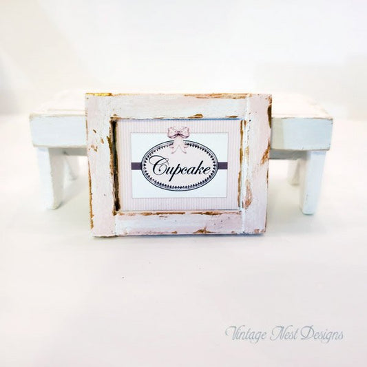 Cupcake Sign No.1:2 Dollhouse Miniature Handmade image 0
