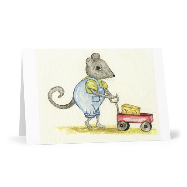 Nursery Mouse No.1 Digital Prints Watercolor Painting image 1