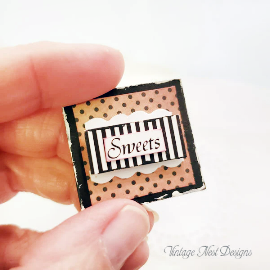 Sweets Sign No.14 Dollhouse Miniature Handmade image 2