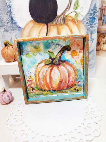 Fall Pumpkins No.1 Dollhouse Miniature Handmade image 0