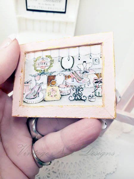 Store Front No.1:1 Dollhouse Miniature Handmade Wooden Framed Art image 6