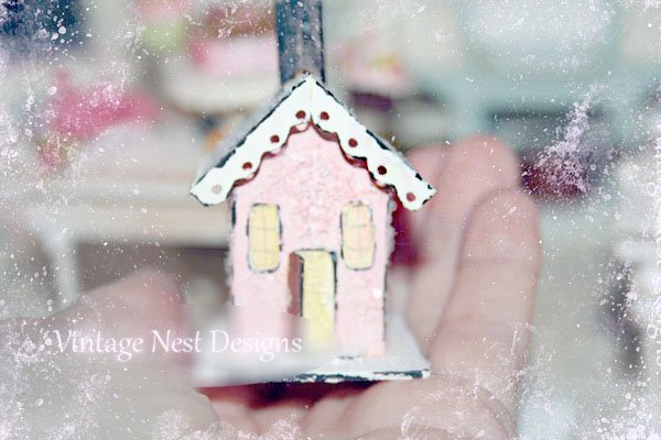 Pink Glitter House No.2 Handmade Miniature image 1